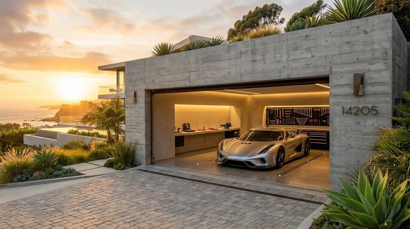 Moses Garage Door Garage Door Gliding Open Revealing Warm Illuminated Interior